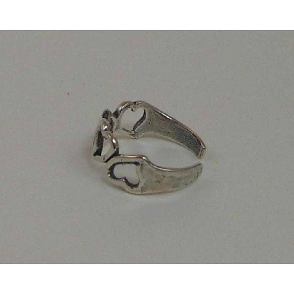 Vintage 90s Sterling Silver Hearts Toe Ring - NOS Boho Jewelry from Thailand 925 - Picture 6 of 7